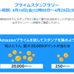 Amazonプライム、最大２万ポイントが１０人に１人あたるキャンペーンを開始