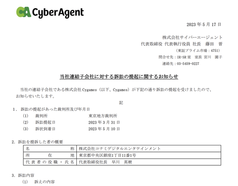 【朗報】ウマ娘、特許侵害でコナミから訴えられる。最悪サ終へ