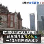 【悲報】日本､2023年4月の実質賃金3%減(13カ月連続マイナス) 消費支出は4.4%減