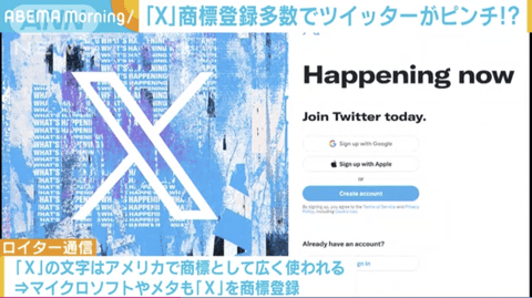 ツイッターのブランド変更、数百社が「Ｘ」の商標登録「この件で誰かに訴えられる可能性は100％」