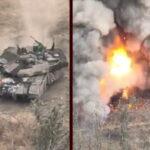 ロシアのT-90戦車、一瞬で大破・炎上