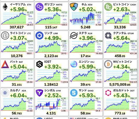 【朗報】仮想通貨全面高。バイナンスCZ辞任下げから全モしてしまうwwwwwwww【ビットコイン】