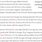 DOOGEE､8.4インチタブレット｢T20 Mini Pro｣を発売へ ｢T20 Mini｣からメモリとストレージ増量