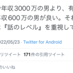 【悲報】婚活女子「男の年収なんて600万円あれば十分。重要なのは学歴」