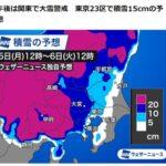 【悲報】東京都心15cm積雪と予想悪化