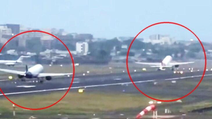 インドの空港、離陸・着陸する2機が同時進行する事故
