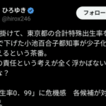 【正論】ひろゆき「8年かけて東京の出生率を0.99まで下げた小池都知事が少子化対策を訴えるという茶番」