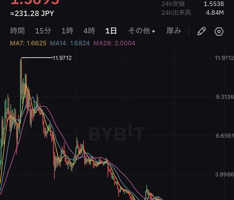 ワイくんワールドコインとかいう仮想通貨に注ぎ込んだ結果