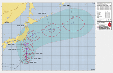 台風7号､950hpaで関東に接近か