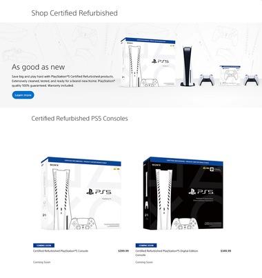 ソニー､PS5の認定再生品を販売へ デジタルエディションが349.99ドル ディスクドライブ搭載モデルが399.99ドル