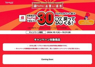 【朗報】PayPay､｢お買い得市｣を開催へ 対象の店で対象商品を買うと最大30%還元キャンペーン10月からぁん