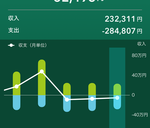 【画像あり】一人暮らし歴半年ワイ、今月も家計が赤字