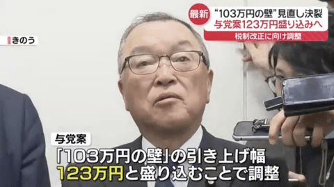 【悲報】自民党、国民民主と決裂のまま123万円を盛り込みへ