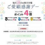 楽天市場､｢ポイント最大4倍 ご愛顧感謝デー｣を開始