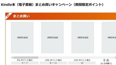 Kindleストア｢最大12冊で12%還元 まとめ買いキャンペーン｣や｢最大65%オフ GWセール｣などが今日終了