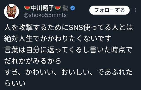 【正論】中川翔子「SNSが『すき、かわいい、おいしい』だけで溢れてたらいいのに」