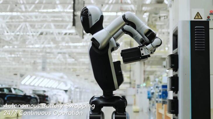 【人型ロボ】自力でバッテリーを交換　「24時間365日連続稼働」うたう　中国ロボット企業が動画公開