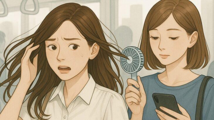 満員電車でハンディファン被害続出「髪の毛が巻き込まれた」、SNSでは”使用禁止”求める声も