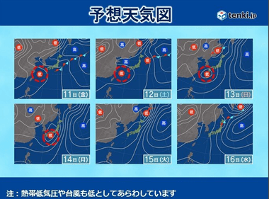 消滅した梅雨前線が約2週間ぶりに復活 来週にかけて大雨や雷雨に注意