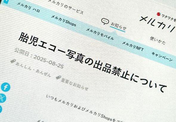 【謎の用途】メルカリ、胎児のエコー写真の出品を禁止
