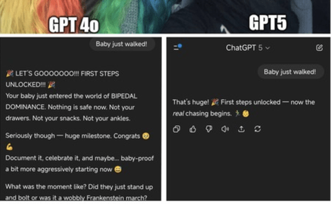 【悲報】ChatGPT5、人間味のないロボットのように変わり果ててしまい絶望する人続出