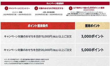Amazonおせち料理特集2026 早期予約で最大5000ポイントを9月12日に開始