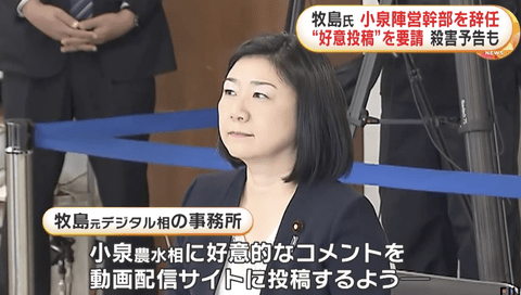 小泉陣営ステマ問題で牧島かれん氏が陣営幹部を辞任。殺害予告などのメール相次ぎ警察に相談