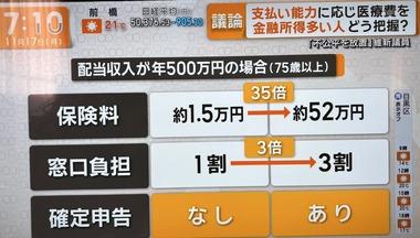 【悲報】日本政府､高齢者の金融所得を医療保険料や窓口負担に反映する方針を固める 75歳以上で金融所得が年500万円の場合は保険料35倍に