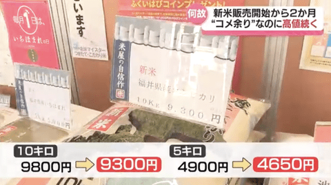 【悲報】新米、価格高騰が続きガチで売れない…苦渋の値下げに踏み切る店も