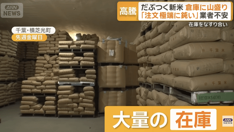 【爆笑】新米が高すぎて消費者が買わず倉庫に山盛り…卸業者は「このままだと値崩れ。どうすれば…」と警戒感
