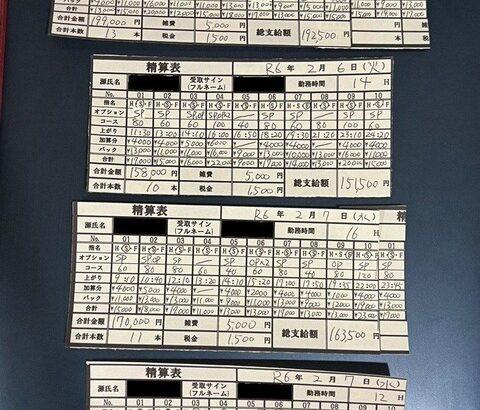 嬢の日給、限界突破