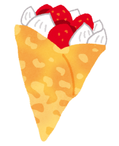 ワイ、クレープを食べたいが恥ずかしい