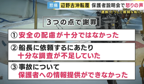 辺野古転覆事故の保護者説明会があったのにマスコミは静かだな