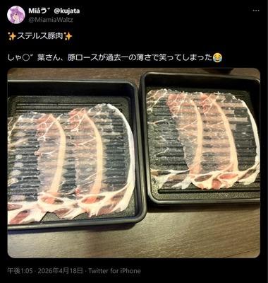 【画像】しゃぶ葉の薄切り技術､すごすぎる