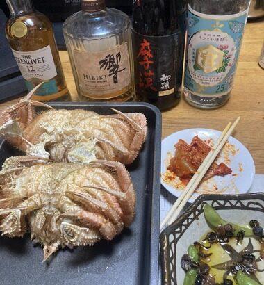 ワイの毛ガニが茹で上がる