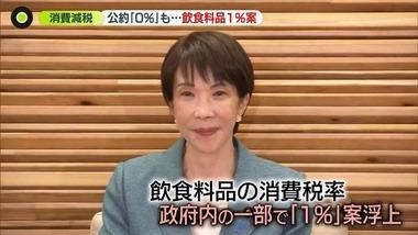 日本政府､飲食料品の消費税減税は2027年4月から1%に引き下げ軸に検討 2年間に限り