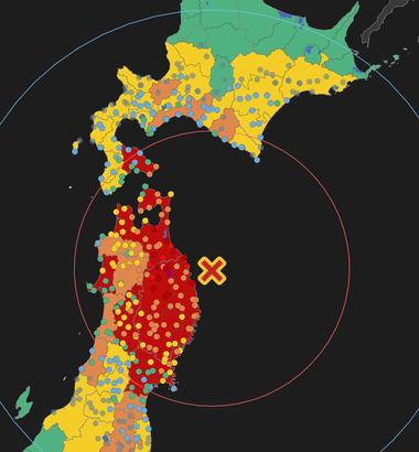 青森県で最大震度6強の地震
