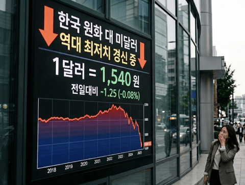 【悲報】韓国兄さん、派手にヤバい。1ドル1540ウォンで金融危機以来のウォン安に