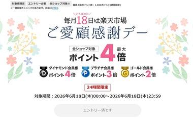 楽天市場｢ポイント最大4倍ご愛感謝デー｣を開始 楽天トラベルスーパーセールはまだ開催中