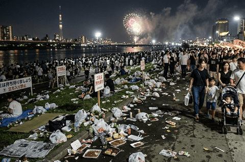 日本人「サッカーの時はゴミ拾いしますが、花火大会の時はそこらに捨てまくります」←これどうしてなの？