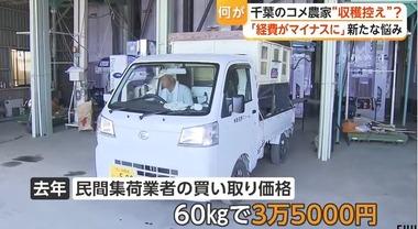 コメ価格値下がり､コメ農家｢経費がマイナスになるなら稲刈りをやらない方がいい｣