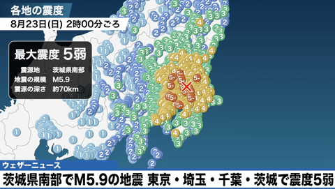 たった震度5弱でこんなに揺れるなら東京直下に震度7来たらガチで首都壊滅するだろ…