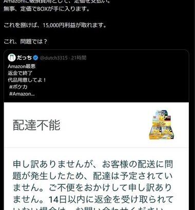 X民｢Amazon配達員が30周年記念のポケモンカード盗んで転売してる｣