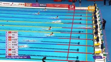 アジア大会･水泳200M平泳ぎ､17歳の大橋信が2分4秒83の世界新記録で金メダル