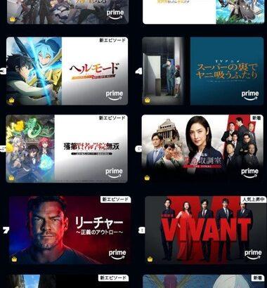 【悲報】日本のAmazonプライムビデオのランキング､上位がなろうアニメばかりになってしまう