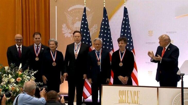 【米国株】トランプおやびん、イーロン・マスクやNVIDIAのCEOに国家技術賞を授与「現代のエジソン」