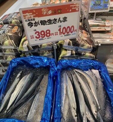 【悲報】今年の秋刀魚､高すぎる 1尾429円 2尾1080円😭